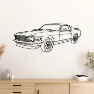 Ford Mustang 1970 Mach Metal Art, Vintage Muscle Car Decor, Garage Wall Sign, Classic Car Gift