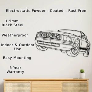 Ford Mustang 4.0i Metal Art, American Muscle Car Decor, Modern Garage Sign, Car Lover Gift
