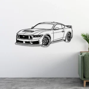 Ford Mustang Dark Horse Metal Art, Aggressive Muscle Car Decor, Modern Garage Sign, Performance Enthusiast Gift