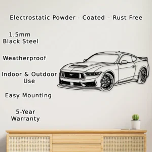 Ford Mustang Dark Horse Metal Art, Aggressive Muscle Car Decor, Modern Garage Sign, Performance Enthusiast Gift