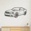 Black metal Ford Mustang GT Coupe silhouette wall art.