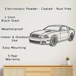 Ford Mustang GT Coupe Metal Art, Legendary Pony Car Decor, Garage Wall Sign, Muscle Car Gift