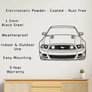 Ford Mustang GT Metal Art, Classic Muscle Car Silhouette, Garage Wall Decor, Car Enthusiast Gift