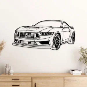 Ford Mustang Metal Wall Art, Iconic Car Silhouette, Garage Man Cave Decor, Auto Enthusiast Gift