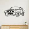 Black metal Ford Mustang Shelby GT500 wall art silhouette.