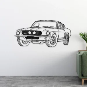 Ford Mustang Shelby GT500 Metal Wall Art, 1967 Vintage Car Silhouette, Legendary Muscle Car Decor, Classic Car Lover Gift