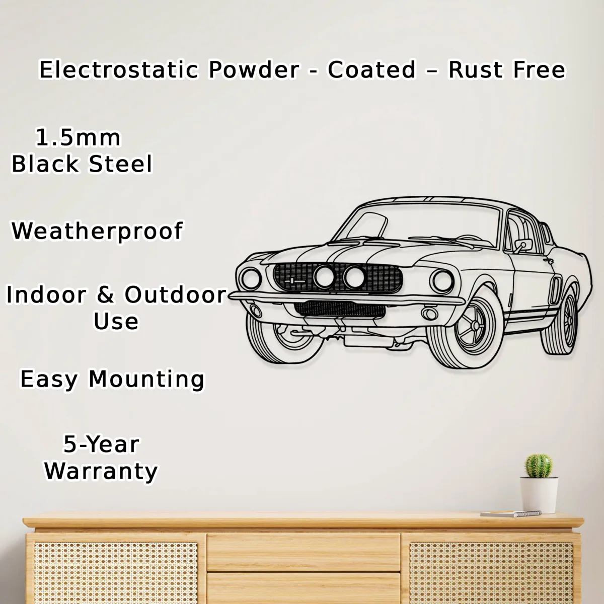 Iconic American muscle car metal sign Shelby GT500