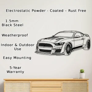 Ford Mustang Shelby GT500KR Metal Art, Legendary Muscle Car Decor, Garage Wall Sign, Enthusiast Gift