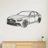 Black metal silhouette of a Genesis G70 3.3T luxury sedan wall art.