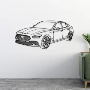 Genesis G70 3.3T Metal Wall Art, Luxury Sedan Silhouette, Modern Garage Decor, Car Enthusiast Gift