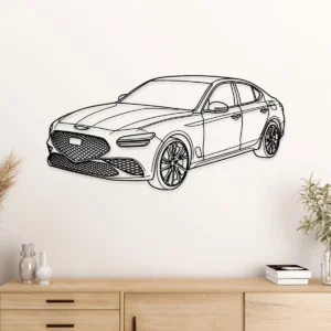 Genesis G70 3.3T Metal Wall Art, Luxury Sedan Silhouette, Modern Garage Decor, Car Enthusiast Gift