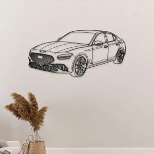 Genesis G70 3.3T Metal Wall Art, Luxury Sedan Silhouette, Modern Garage Decor, Car Enthusiast Gift