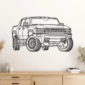 GMC Hummer EV Metal Art, Electric Truck Silhouette, Off-Road Garage Decor, Adventure Lover Gift