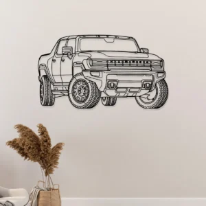 GMC Hummer EV Metal Art, Electric Truck Silhouette, Off-Road Garage Decor, Adventure Lover Gift
