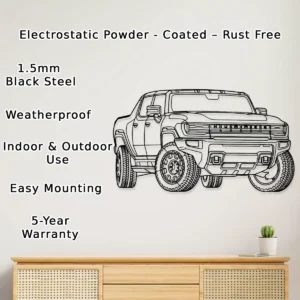 GMC Hummer EV Metal Art, Electric Truck Silhouette, Off-Road Garage Decor, Adventure Lover Gift