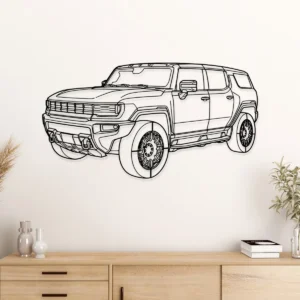 GMC Hummer EV Metal Wall Art, Electric SUV Silhouette, Garage Decor Sign, Off-Road Enthusiast Gift