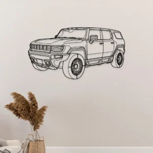 GMC Hummer EV Metal Wall Art, Electric SUV Silhouette, Garage Decor Sign, Off-Road Enthusiast Gift
