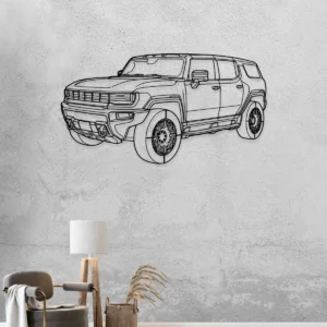 GMC Hummer EV Metal Wall Art, Electric SUV Silhouette, Garage Decor Sign, Off-Road Enthusiast Gift