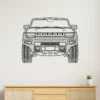 Black metal GMC Hummer EV front silhouette wall art.