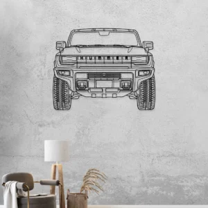 GMC Hummer EV Metal Wall Art, Electric Truck Silhouette, Modern Garage Decor, Off-Road Fan Gift