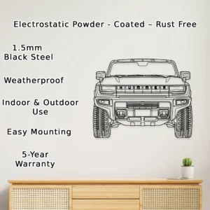 GMC Hummer EV Metal Wall Art, Electric Truck Silhouette, Modern Garage Decor, Off-Road Fan Gift