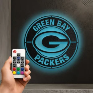 Green Bay Packers Metal Logo, Iconic NFL Emblem Art, Optional LED Game Day Decor, Ultimate Fan Gift