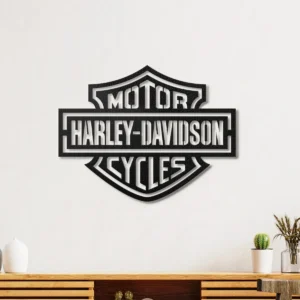 Harley Davidson Metal Logo, Iconic Shield Art, RGB LED Garage Sign, Motorcycle Fan Gift