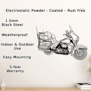 Harley Davidson Touring Metal Art, Grand American Motorcycle Decor, Open Road Sign, Rider Gift