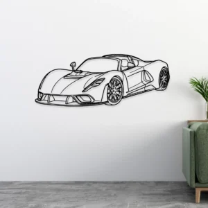 Hennessey Venom F5 Metal Wall Art, Hypercar Silhouette Decor, Garage Man Cave Sign, Speed Enthusiast Gift