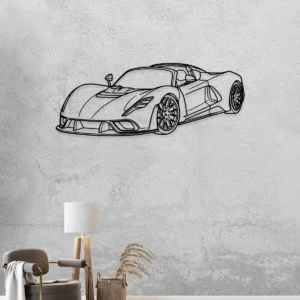 Hennessey Venom F5 Metal Wall Art, Hypercar Silhouette Decor, Garage Man Cave Sign, Speed Enthusiast Gift