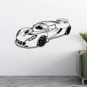 Hennessey Venom GT Metal Art, Hypercar Silhouette Decor, Garage Wall Sign, Car Enthusiast Gift