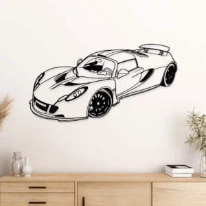 Hennessey Venom GT Metal Art, Hypercar Silhouette Decor, Garage Wall Sign, Car Enthusiast Gift