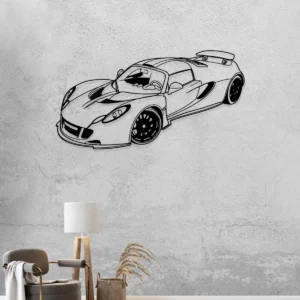 Hennessey Venom GT Metal Art, Hypercar Silhouette Decor, Garage Wall Sign, Car Enthusiast Gift