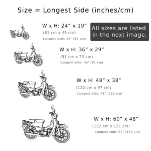 Honda C70 Passport Metal Art, Classic Moped Silhouette, Retro Garage Decor, Rider Gift