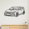 Black metal Honda Civic Type R wall art with aggressive design.
