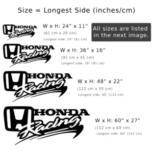 Honda Racing Metal Logo, Dynamic Motorsport Art, RGB LED Garage Sign, Enthusiast Gift