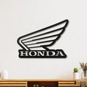 Honda Wing Logo, Legendary Motorcycle Art, Backlit Garage Sign, Rider's Ultimate Gift