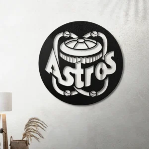 Houston Astros Metal Logo Art, MLB Team Wall Decor, LED Game Day Sign, Baseball Fan Gift