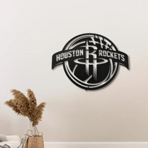 Houston Rockets Metal Logo, Bold NBA Wall Decor, LED Game Day Sign, Die-Hard Fan Gift