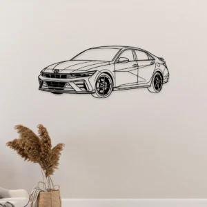 Hyundai Elantra N Metal Wall Art, Aggressive Sedan Silhouette, Garage Decor Sign, Car Enthusiast Gift