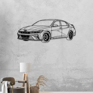 Hyundai Elantra N Metal Wall Art, Aggressive Sedan Silhouette, Garage Decor Sign, Car Enthusiast Gift