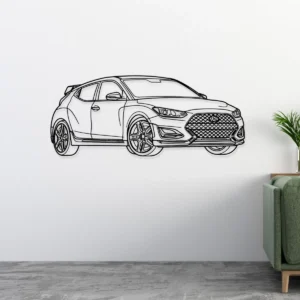 Hyundai Veloster N Metal Wall Art, Dynamic Hatchback Decor, Performance Car Sign, Enthusiast Gift