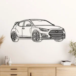 Hyundai Veloster N Metal Wall Art, Dynamic Hatchback Decor, Performance Car Sign, Enthusiast Gift