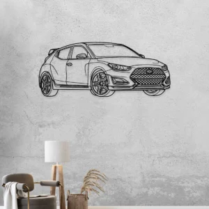 Hyundai Veloster N Metal Wall Art, Dynamic Hatchback Decor, Performance Car Sign, Enthusiast Gift