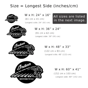 Indian Motorcycle Metal Logo, Iconic Rider Art, RGB LED Garage Sign, Biker Fan Gift