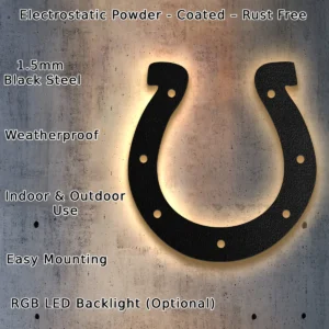 Indianapolis Colts Metal Logo Art, Dynamic NFL Wall Decor, Backlit Game Room Sign, Ultimate Fan Gift