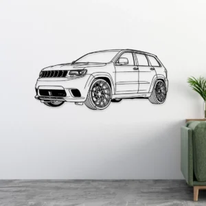 Jeep Grand Cherokee Trackhawk Metal Art, Powerful SUV Silhouette, Garage Wall Decor, Performance Car Gift