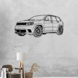 Jeep Grand Cherokee Trackhawk Metal Art, Powerful SUV Silhouette, Garage Wall Decor, Performance Car Gift