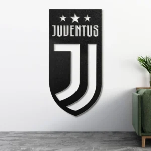 Juventus Metal Logo Sign, Iconic Football Club Art, LED Game Room Decor, Soccer Fan Gift