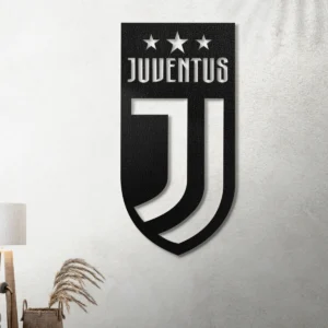 Juventus Metal Logo Sign, Iconic Football Club Art, LED Game Room Decor, Soccer Fan Gift